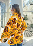 Exclusive Velvet Outdoor Jacket with Hand Embroidery. Musdard Yellow
