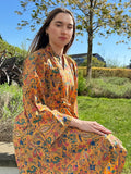 Pure Cotton Block printed Yellow Orange