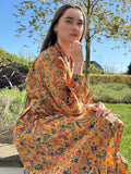 Pure Cotton Block printed Yellow Orange