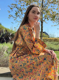 Pure Cotton Block printed Yellow Orange