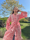 Pure Cotton Block printed Quirky Spring Blue White Shell Pattern Boho Oriental Abstract Festival