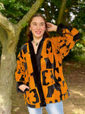 Exclusive Velvet Outdoor Jacket with Hand Embroidery. Black with mustard towel effect