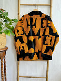 Exclusive Velvet Outdoor Jacket with Hand Embroidery. Black with mustard towel effect
