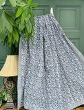 White Blue Jaipur Floral Persian Pottery Motifs Kantha Stitch Bed Throw Dohar Hand-block Artisan Summer