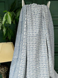 Diamond Weave Petal Kantha Stitch Bed Throw Dohar Hand-block Artisan Summer