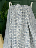 Diamond Weave Petal Kantha Stitch Bed Throw Dohar Hand-block Artisan Summer
