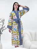 Pure Cotton Block printed White Blue Cheetah