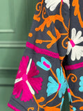 Suzani Hand Embroidered Short Jacket Matte Black