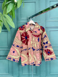 Suzani Hand Embroidered Short Jacket Soft Brown Hue