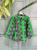 Suzani Hand Embroidered Short Jacket Quirky Black Green Pink