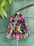 Suzani Hand Embroidered Short Jacket Black Pink Red