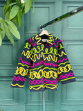 Suzani Hand Embroidered Short Jacket Quirky Black Pink Green Lime Neon
