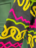 Suzani Hand Embroidered Short Jacket Quirky Black Pink Green Lime Neon