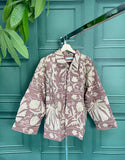 Suzani Hand Embroidered Short Jacket Earthen Burnt Rose Taupe Beige
