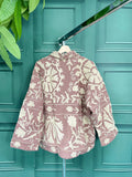 Suzani Hand Embroidered Short Jacket Earthen Burnt Rose Taupe Beige