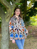 Suzani Hand Embroidered Short Jacket Ecru