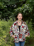 Suzani Hand Embroidered Short Jacket Dried Ink Blue