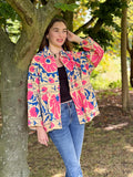 Suzani Hand Embroidered Short Jacket Light Beige