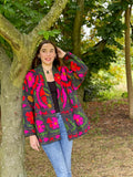 Suzani Hand Embroidered Short Jacket Matte Midnight Blue