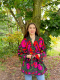Suzani Hand Embroidered Short Jacket Matte Midnight Blue