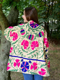 Suzani Hand Embroidered Short Jacket Custard Beige