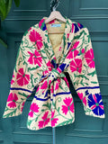 Suzani Hand Embroidered Short Jacket Custard Beige
