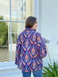 Exclusive Velvet Outdoor Jacket with Hand Embroidery. Purple Peach Slate Blue Taupe
