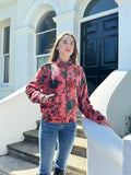 Luscious Luxurious Printed Velvet Jacket Peach Candy
