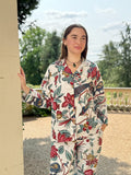 Luxury Hand Printed Indian Blockprint Pure High Quality Cotton With White