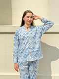 Luxury Hand Printed Indian Blockprint Pure High Quality Cotton With Blue print
