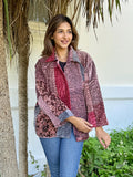 Luscious Luxurious Printed Velvet Jacket Regal Classic Pink Love