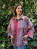 Luscious Luxurious Printed Velvet Jacket Regal Classic Pink Love