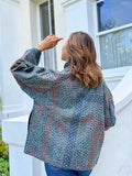 Suzani Hand Embroidered Short Jacket Kantha grey monochrome