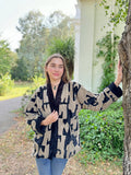 Exclusive Velvet Outdoor Jacket with Hand Embroidery.Black