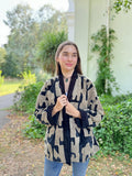 Exclusive Velvet Outdoor Jacket with Hand Embroidery.Black