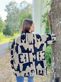 Exclusive Velvet Outdoor Jacket with Hand Embroidery.Black