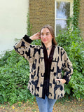 Exclusive Velvet Outdoor Jacket with Hand Embroidery.Black