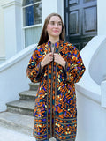 Exclusive Velvet Outdoor Jacket with Hand Embroidery. Tribal  Black