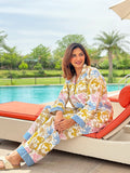 Luxury Hand Printed Indian Blockprint Pure High Quality Cotton With White blue stripe cheetah