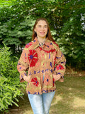 Suzani Hand Embroidered Short Jacket Soft Brown Hue
