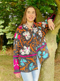 Suzani Hand Embroidered Short Jacket Matte Black