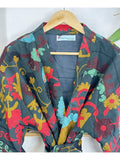 Suzani Hand Embroidered Short Jacket | Autumn Boho Uzbek Kashmir Crewel | Christmas Special Gift | Classic Matt Black Mustard Blue Red