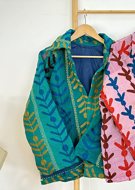 Vintage Suzani Jacket – Artisan Embroidery Meets Timeless StyleTeal Blue, Yale, Yellow