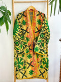 Vintage Suzani Jacket – Artisan Embroidery Meets Timeless Style Banana Yellow, Green, Apricot-Orange
